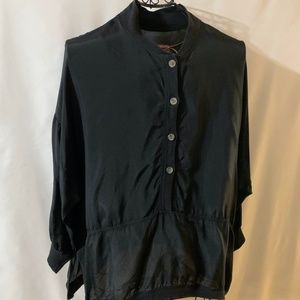 Black Lightweight Oversize Blouse